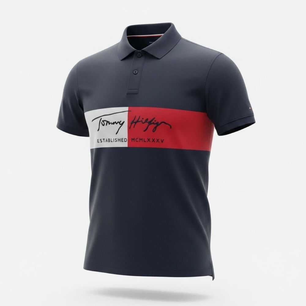 Tommy-hilfiger Men's Navy and Black Polo-shirts